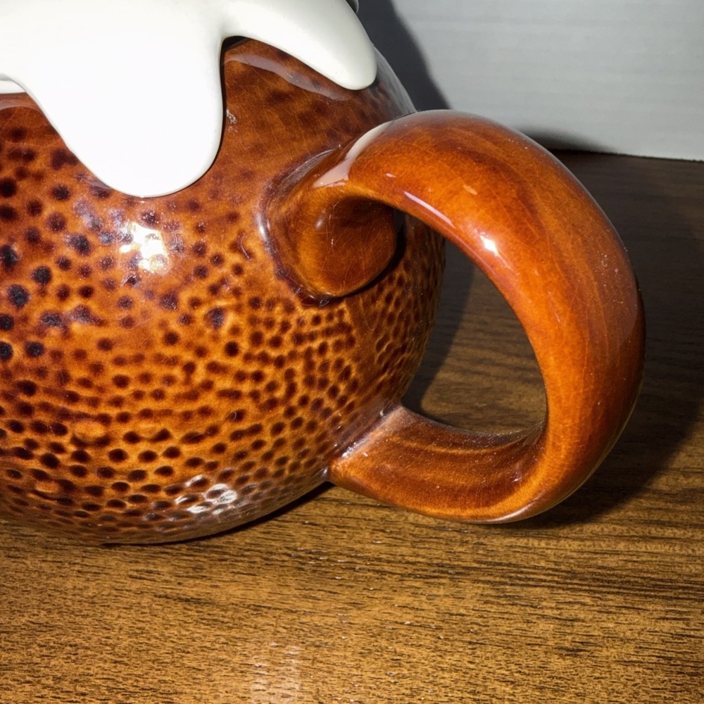 Vintage Price & Kensington Christmas Pudding Teapot Textured White Icing 1960's - Picture 8 of 8